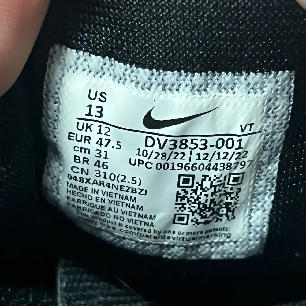 Nike Air Zoom Pegasus 40 White Black Running Shoes Men's Size 13 DV3853-001